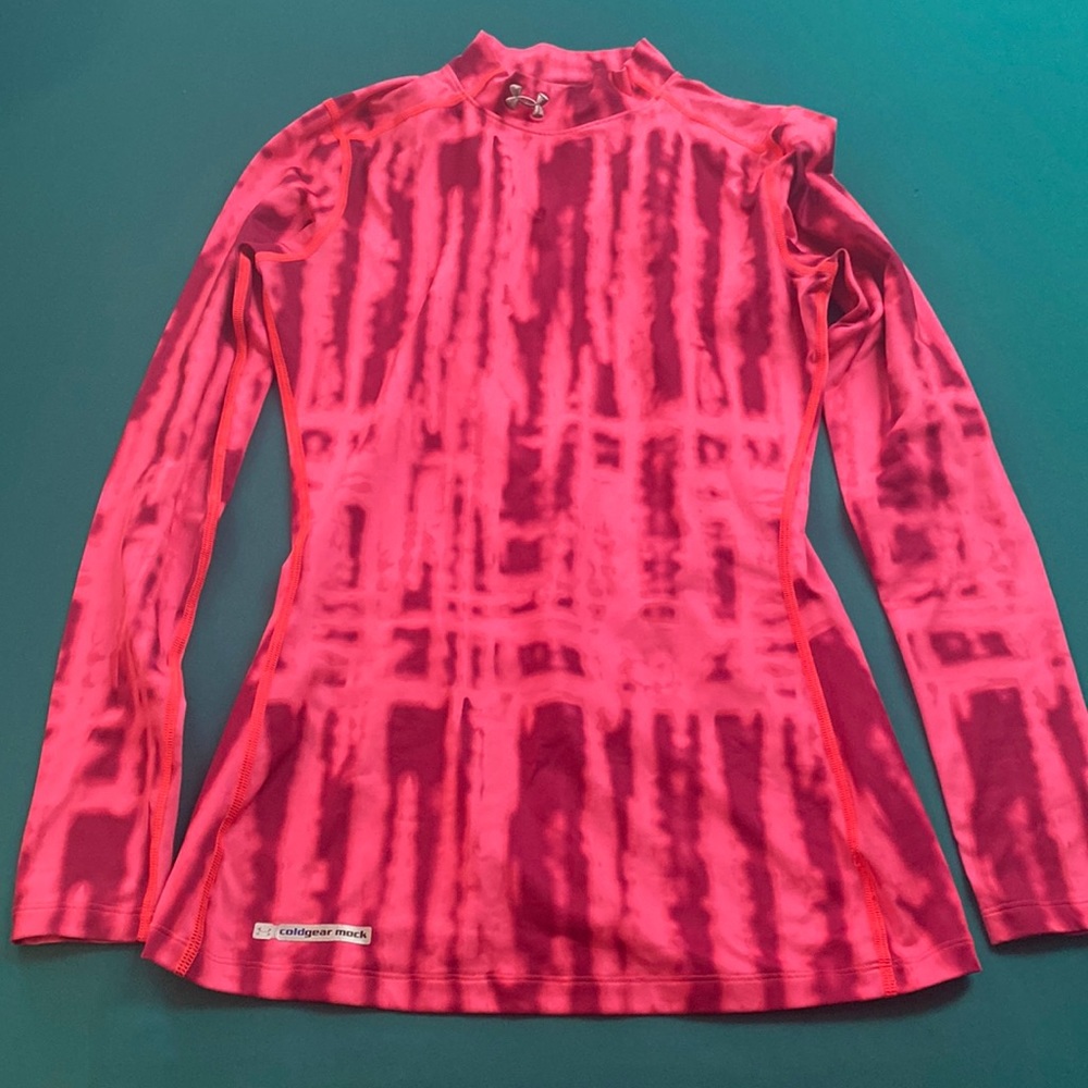 Pink tie-dye under armour workout shirt, size S